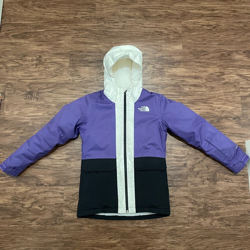 The North Face Kids' Purple, White, and Black Ski Jacket